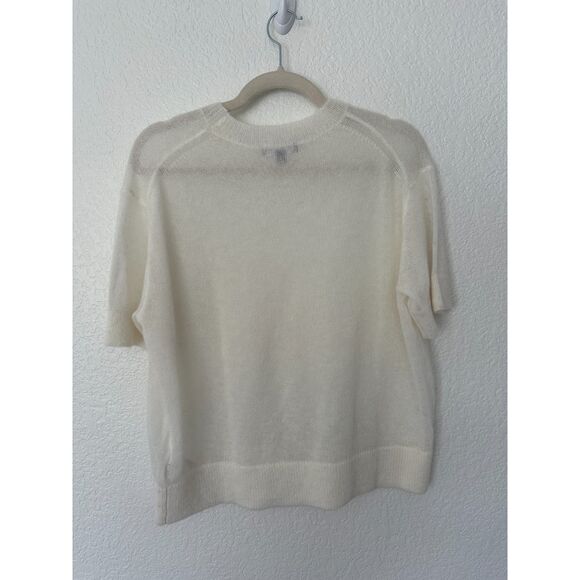 J. Crew Alpaca-Blend Oversized Sweater T-shirt Size Small Cream - Picture 5 of 9